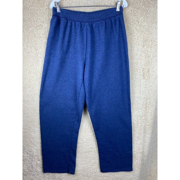 JMS Women's Size 1X  16W Blue Thick Soft Fleece Sweat Pants - Picture 1 of 10